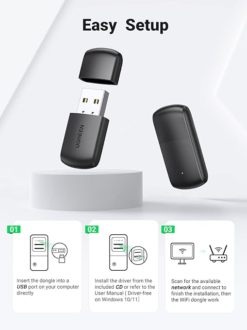 UGREEN AC650 11ac Dual-Band Wireless USB Adapter - CM448