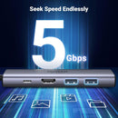 UGREEN CM511 5-in-1 USB-C Multifunction Adapter UG-15596 – Fast Data Transfer, HDMI, USB 3.0 & PD Charging  Compatible with Laptops, Tablets & Phones