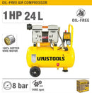 Uyustools CMP24FU Oil-Free Silent Air Compressor 24 Litres – High Performance Portable Air Pump Quiet Operation Durable Compact Design for Home and Workshop Use