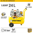 Uyustools CMP924FU Oil-Free Silent Air Compressor 24 Litres – High Performance Low Noise Portable Industrial Air Pump for Home Workshop and Garage Use