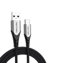 Vention CODHF Cotton Braided USB 2.0 A Male to Type C Male 3A Fast Charging and Data Transfer Cable 1M