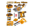 Ingco COSLI240683 20V Li-Ion Cordless Power Tool Combo Kit – 3pcs Set-2.0AH & 4.0AH