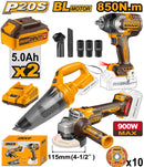 Ingco COSLI240789 20V Cordless 3-Pcs Combo Kit - Power Tools