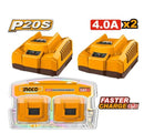 Ingco COSLI250388 4.0Ah P20S Li-Ion Battery Charger Kit – Fast & Reliable Charging