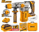 Ingco CRHLI202882 20V Li-Ion Cordless Rotary Hammer Drill – Heavy-Duty Concrete Drilling Tool