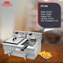 Caterina CT/193 2x10L Double Fryer Heavy Duty – High-Capacity, Fast Heating, Durable Stainless Steel, Perfect for Restaurants, Cafes & Commercial Kitchens