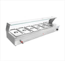 CATERINA CT/365 Baine Marie 7-Head with Cover – Durable Stainless Steel, Even Heating, Easy-to-Clean, Ideal for Buffets, Restaurants & Catering
