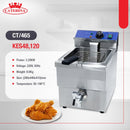 Caterina CT/465 8L Electric Single Deep Fryer with Drain Valve – Fast, Efficient Frying, Easy-to-Clean, Ideal for Home, Office & Small Commercial Use