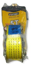 Uyustools CU259C Ratchet Tie Down 2'' x 9M – Heavy-Duty Polyester Strap – 2.5 Ton Rated Working Load – 5 Ton Max Break Strength – Industrial Grade Polyester Lashing Strap for Trucks, Containers & Heavy Hauling