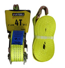 Uyustools CU5023 Ratchet Tie Down 2" x 8M – Heavy Duty Polyester Straps – 2 Ton Rated Working Load – 6 Ton Max Break Strength – High-Strength Polyester Webbing – Double J-Hooks Zinc Plated & Heat Treated