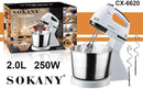Sokany CX-6620 2 L Stand Mixer –250 W Electric Kitchen Mixer with 2 L Stainless Steel Bowl, 5 Speed Settings & Durable Beaters