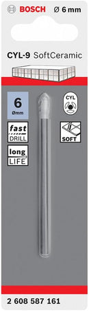 Bosch CYL-9 Ceramic Tile Drill Bit 6 x 80 mm - 2608587161