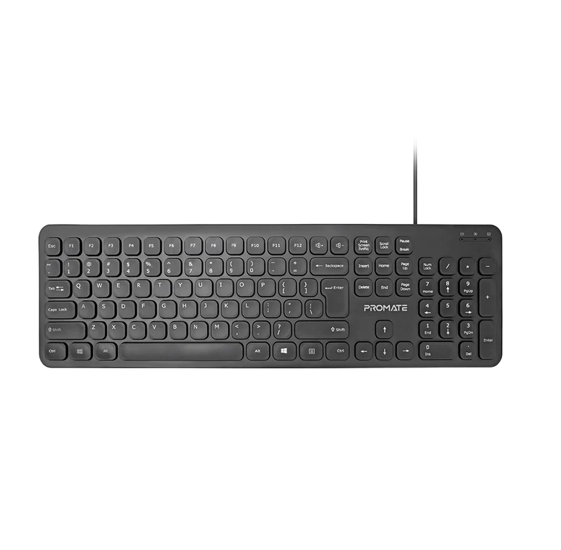 Promate Wired Ultra-Slim Ergonomic Keyboard (EASYKEY-4)