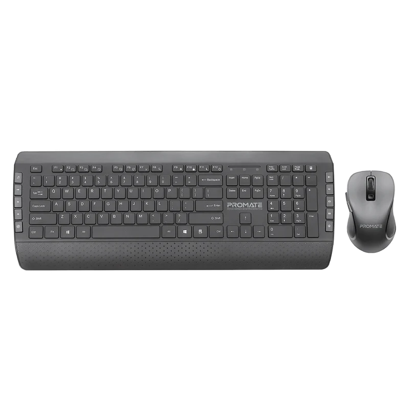 Promate Ergonomic Multimedia Wireless Keyboard & Mouse Combo (PROCOMBO-10)