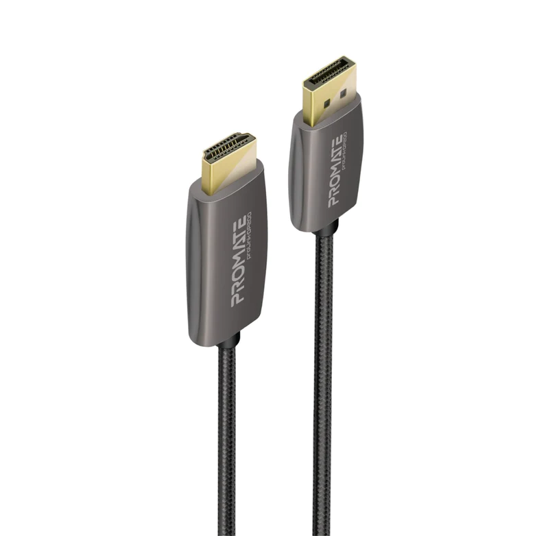 Promate 4K@60Hz DisplayPort to HDMI Cable (PROLINK-DP200) - 4K@60Hz High-Definition, 2m Cable Length