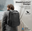 Promate SleekComfort 300D Frosted Polyester 15.6" Laptop Backpack (SATCHEL-BP) - Water-Resistant, 1 Main Compartment, 2 Front Pockets, For Laptops Up to 15.6"