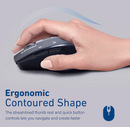 Promate 1600DPI Contoured Wireless Mouse (CURSOR.BLACK) - Adjustable 1600 DPI, EZGrip Ergonomic Design