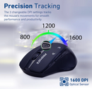 Promate 1600DPI Contoured Wireless Mouse (CURSOR.BLACK) - Adjustable 1600 DPI, EZGrip Ergonomic Design