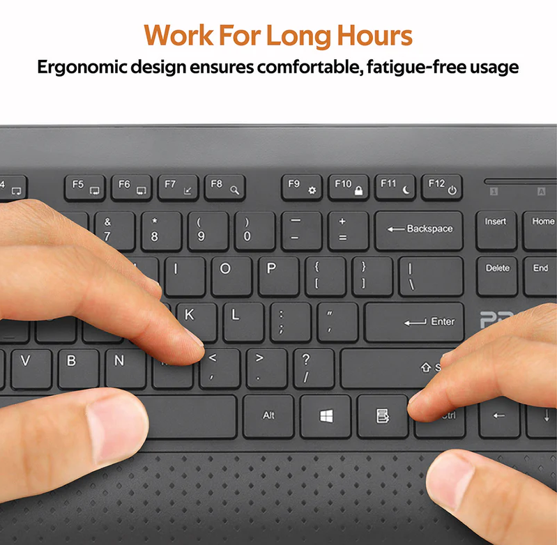 Promate Ergonomic Multimedia Wireless Keyboard & Mouse Combo (PROCOMBO-10)