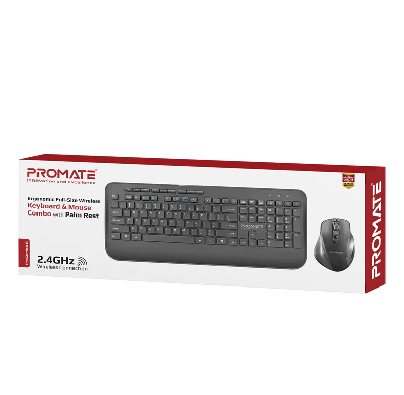 Promate Portable Wireless Slim Media Keyboard & Mouse Combo (PROCOMBO-8)