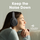 Promate Active Noise Cancelling High-Fidelity Stereo Wireless Bluetooth Headphones (CONCORD.BLACK) - 27H Playtime, 40mm Dynamically Tuned Drivers