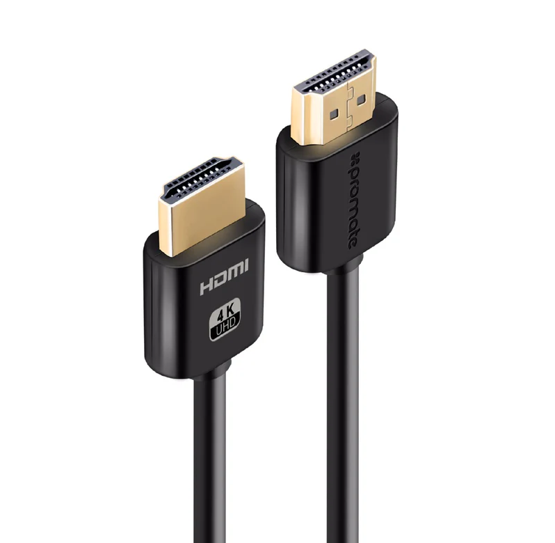 Promate HDMI (Male)-HDMI (Male) Cable (PROLINK4K2-500) - 3D, 4K Ultra HD & Ethernet Support, 5M Length