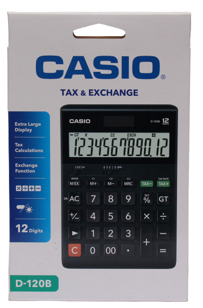 CALCULATRICE DE BUREAU 12 CHIFFRES CASIO DX-12B NOIR CALCULATRICE DE BUREAU 12 CHIFFRES CASIO DX-12B NOIR
