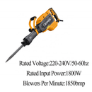 Coofix CF-DH013 1800W Electric Hammer Drill Machine Demolition Hammer – Heavy Duty Industrial Power Tool for Construction Concrete Breaking and Professional Use
