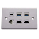 NEXA slide cover desktop power socket with 2 universal outlets, USB, Type-C charging, HDMI and CAT6 network port