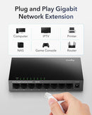 Cudy GS108 8-Port Gigabit Unmanaged Network Switch, Ethernet Hub & Splitter, Plug & Play, Fanless Metal Design, Shielded Ports, Traffic Optimization