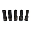 Uyustools DAA1210L 10-Pc 1/2" Deep Impact Socket Set – Chrome Vanadium Steel, Ratchet & Extension Included, Durable Mechanics Tool Kit