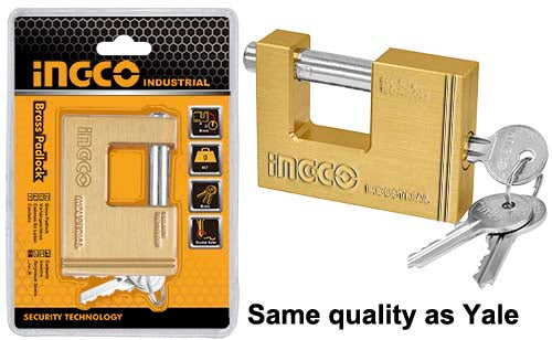 Ingco  DBBPL0802 Brass Block Padlock  80mm