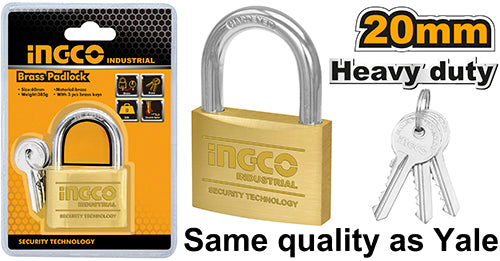 Ingco DBPL0202 Brass Block Padlock 20mm