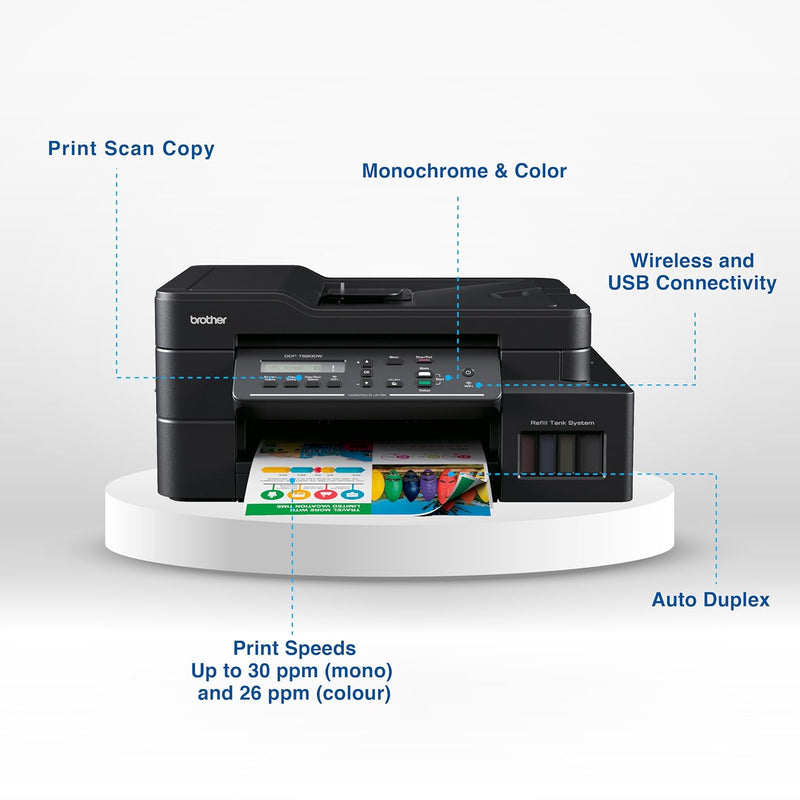 Brother DCP-T820DW - Wi-Fi & Auto Duplex Color Ink Tank Multifunction 