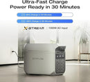 EcoFlow DELTA 3 Plus fast AC charging demonstration showing X-Stream 0 to 100 percent recharge in 56 minutes