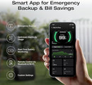 EcoFlow smart app mobile screen showing real-time battery monitoring, energy input, and remote Bluetooth Wi-Fi controls