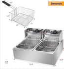 Nunix DF-6D Double Tank 6L + 6L Stainless Steel Electric Deep Fryer – Durable Fast-Heating Fryer for Restaurants & Catering