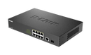D-Link DGS-1010MP switch with Gigabit RJ45 and SFP uplinks
