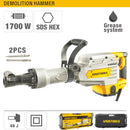 Uyustools UY-DML02-30 Demolition Hammer – Heavy-Duty Electric Concrete Breaker, Industrial Jackhammer for Construction, Masonry, Asphalt, and Renovation Projects with Ergonomic Grip and Vibration Reduction