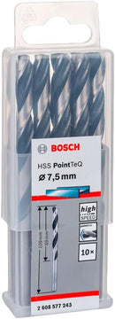 Bosch DIN 338 2608577243 HSS PointTeQ Metal Drill Bits 7,5 x 69 x 109 mm (10pcs)