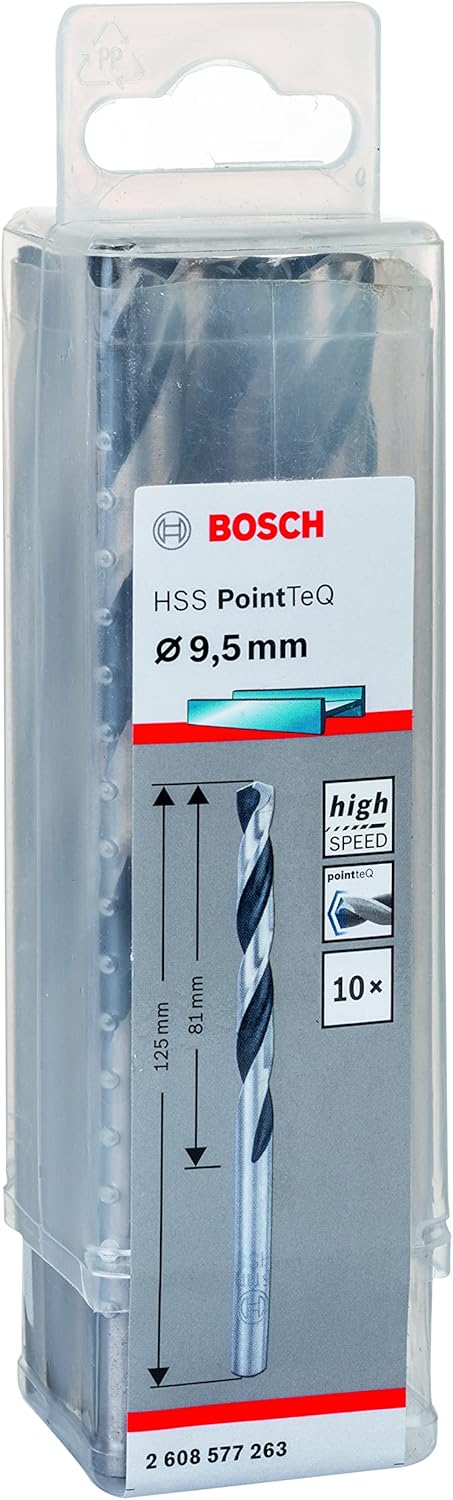 Bosch DIN 338 2608577263  HSS PointTeQ Metal Drill Bits 9,5 x 81 x 125 mm (10pcs) 
