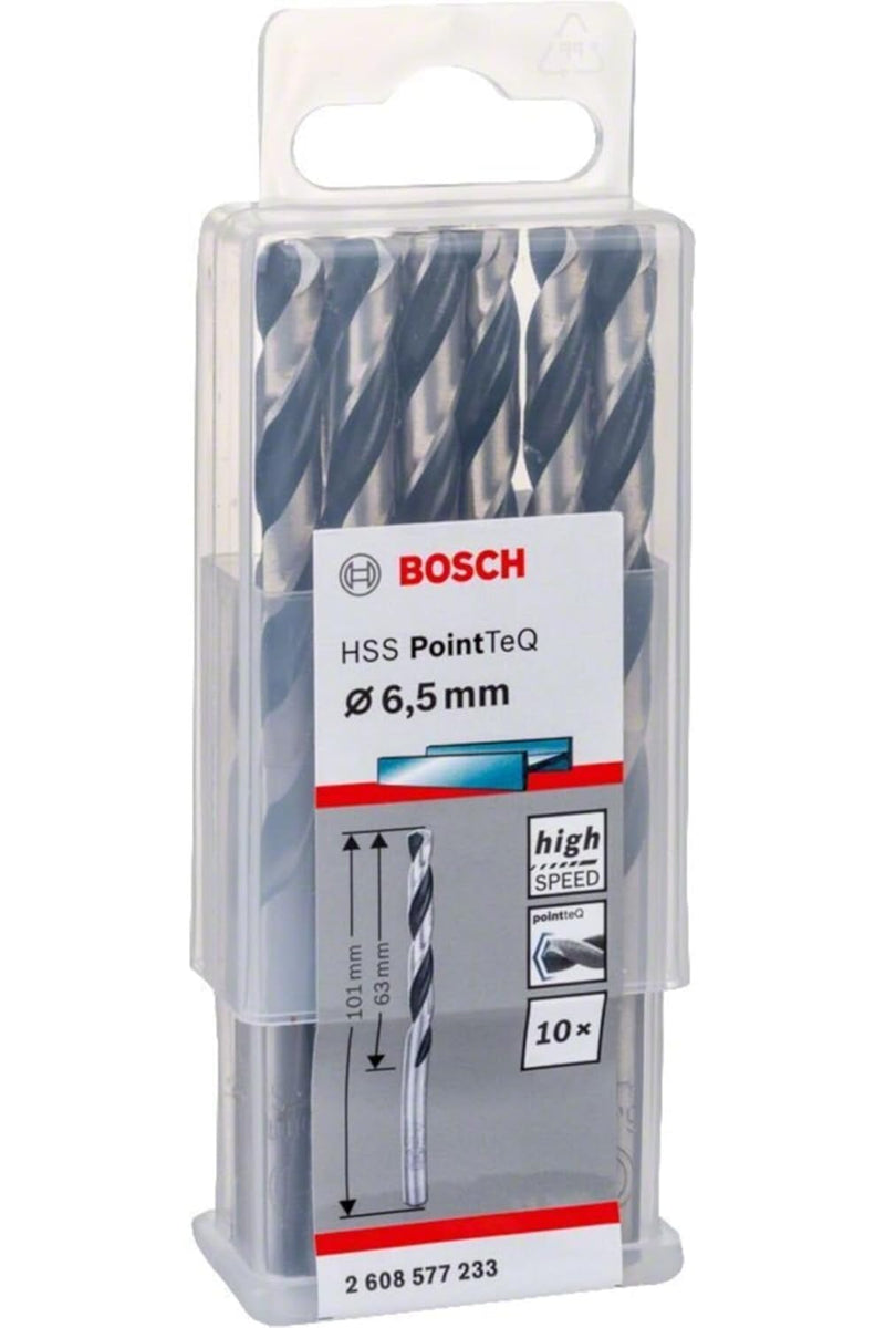 Bosch DIN 338 HSS PointTeQ Metal Drill Bits 6,5 x 63 x 101 mm (10pcs) (2608577233)