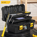 Deli DL432521 21 inch Strengthen Tool Box – Heavy Duty Reinforced Professional Portable Storage Case for Workshop, Construction, Automotive, and Industrial Applications