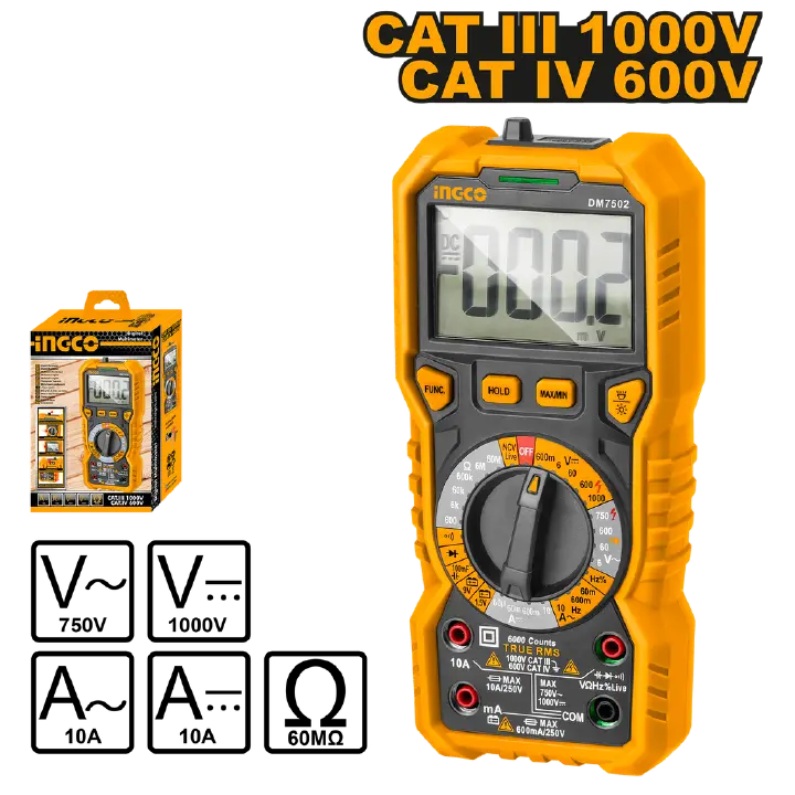 Ingco DM7502 Digital multimeter 600V/1000V