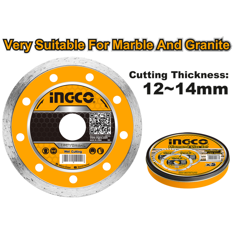 Ingco DMD021802M Diamond disc set "180(7"")X22.2mm
