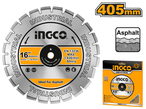 Ingco DMD064051 Diamond Disc Asphalt Cutting (16'')
