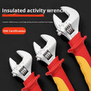 Deli DQ90410 1000V 10 inch 250mm Insulated Adjustable Spanner  – Heavy Duty VDE Certified Adjustable Wrench for Safe Electrical, Mechanical and Maintenance Work