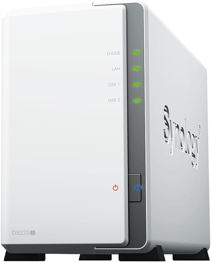 Synology DS223j 2-Bay Diskstation NAS (Network Access Storage) Realtek RTD1619B 4-Core 1.7 GHz 1GB DDR4 Ram 