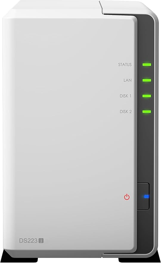 Synology DS223j 2-Bay Diskstation NAS (Network Access Storage) Realtek RTD1619B 4-Core 1.7 GHz 1GB DDR4 Ram 