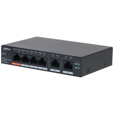 Dahua DH-CS4006-4ET2ET-60 6-Port Cloud Managed PoE Switch – 4-Port PoE, 2 Uplink, Desktop Smart Network Switch